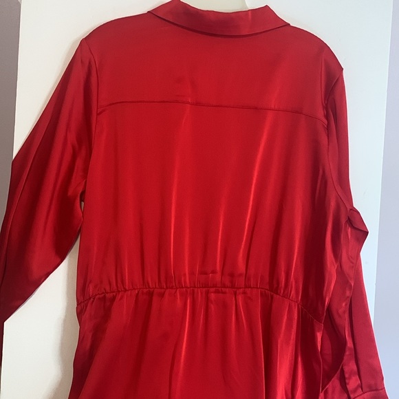 A NEW DAY RED DRAPED WRAP DRESS LONG SLEEVE DRESS SIZE XL - Picture 4 of 6